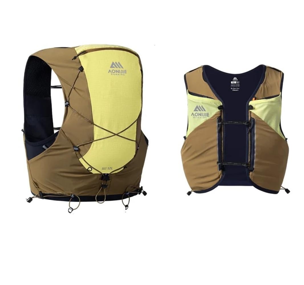 AONIJIE MB 12L - Mochila ligera para correr con dos botellas de agua de 500 ml, chaleco con múltiples compartimentos para correr y senderismo