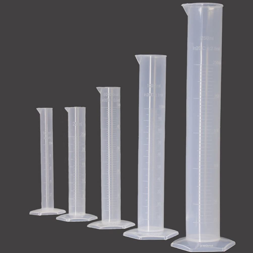 1 Set Messzylinder aus Kunststoff, Becher-Set, durchsichtige Messzylinder aus Kunststoff für das Wissenschaftslabor in der Schule zu Hause
