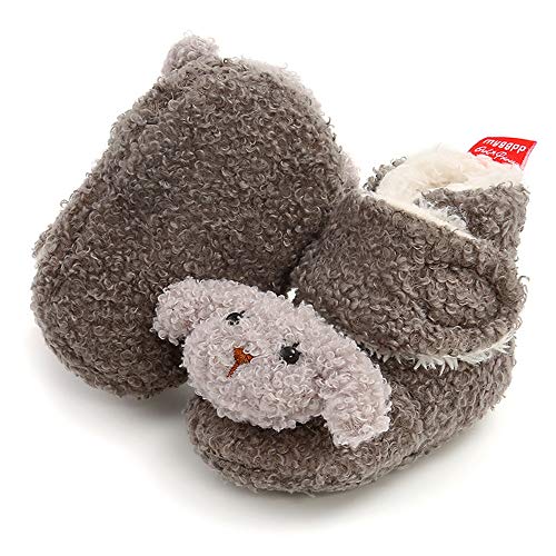 Image of Timatego Newborn Baby Boys Girls Booties Stay On Socks Non Skid Soft Sole Infant Toddler Warm Winter House Slipper Crib Shoes 0-18 Months