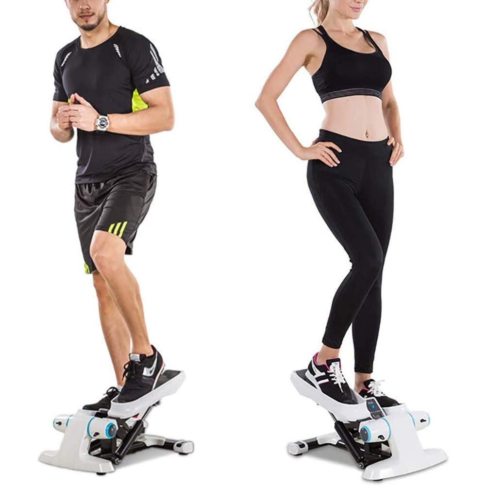 Stepper Fitness Con Fasce Di Resistenza, Manubrio Regolabile, Display, Capacità Carico 150 Kg, Per Dimagrire E Tonificare, Dimensioni 29x39x110 Cm