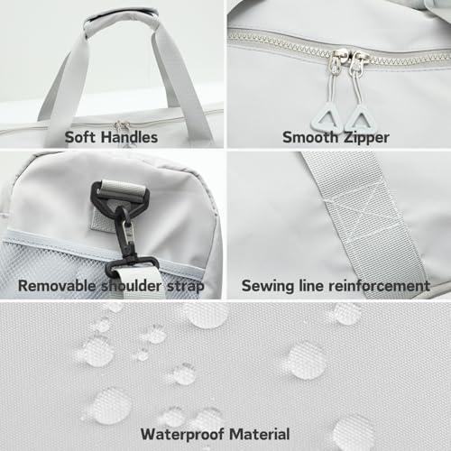 Gym Bag for Men Women, Waterproof Sports Duffle Bag with Shoe Compartment & Wet Pocket, Small Travel Duffel Bag Overnight Carry on Weekender bag for Workout, Fitness, Overnight, Yoga - Black4