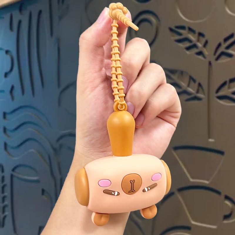 Image of SAJANI Cute Cartoon Hammer Choo Choo Keychain With Sound For Kids, Shake Left Right Musical Beep Hammer Toy, Soft Grip Cartoon Handheld Sensory Keychain For Babies & Toddlers