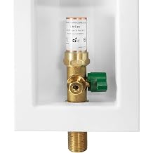 EFIELD Sweat Pre-assembled Ice Maker Outlet Box, 1/2-Inch Sweat with Installed 1/4-Turn Ball Valve with Copper Water Hammer Arrestor,IM006