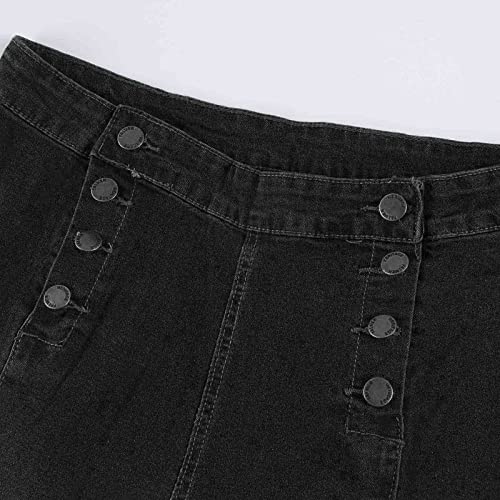 Women's High Waisted Jeans Strechy Straight Leg Denim Pants with Pockets Y2k Baggy Mid Waist Cropped Denim Pants3