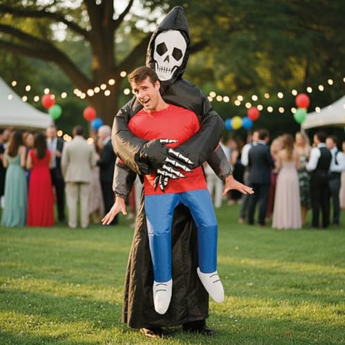 Miniatura 5 de Traje Inflable De La Parca Disfraz De Halloween Peculiar Original Tamaño Adulto Poliéster Cómodo Resistente Sistema De Inflación Incluido Originalcup