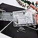 Mogoostry A7 Binder Pockets 3PCS Clear Coin Purse 6 Holes Binder Pouches Snap Closure Clear Glitter Wallet Card Holder Keychain Pouch Organizer