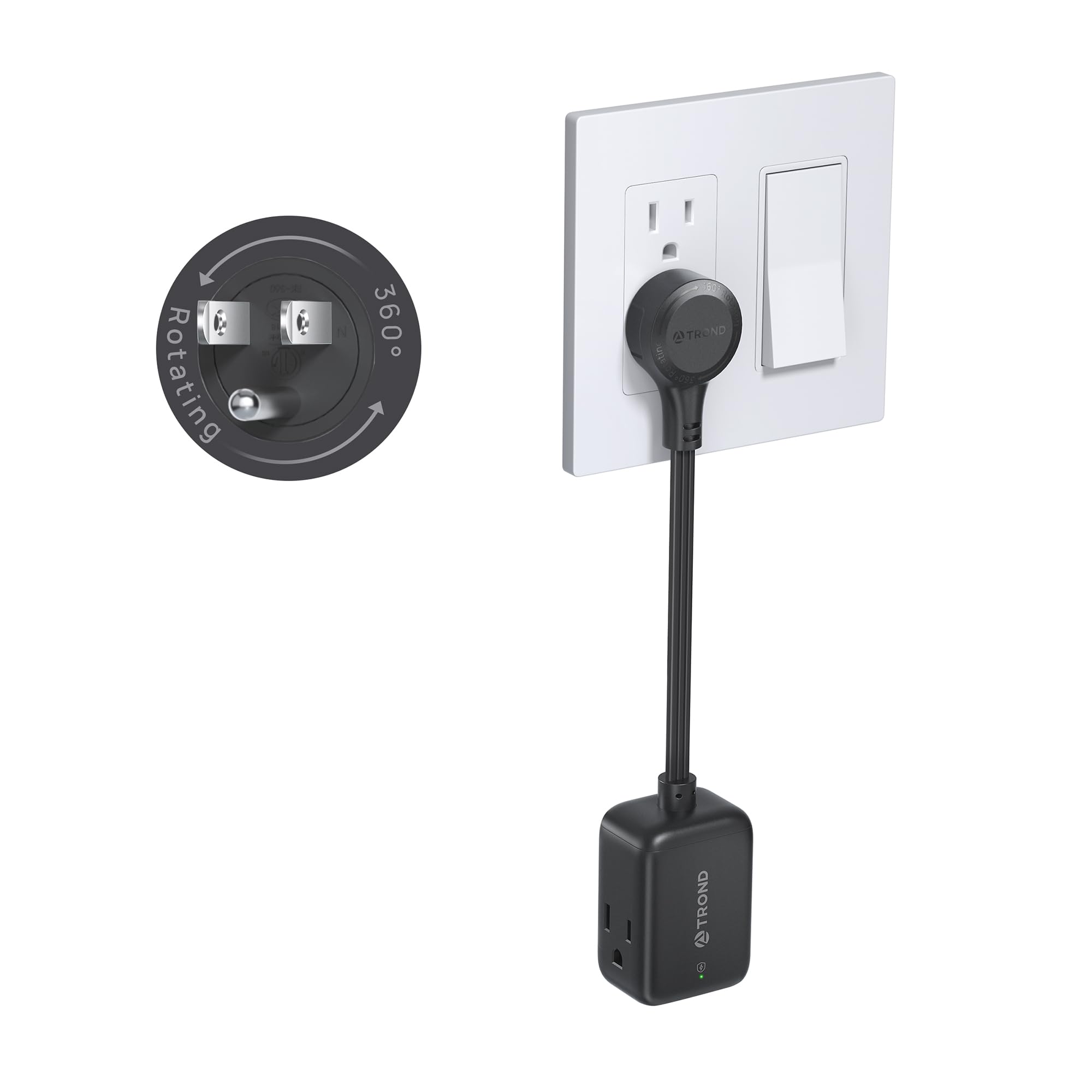 TROND Outlet Extender - Tight Spaces & Travel -9