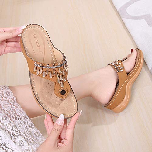 Sandales compensées confortables à strass pour pieds sensibles - 4