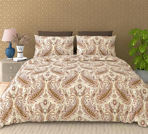 Image of Fresh From Loom Signature 240 TC Pure Cotton Flat Bedsheet - Breathable King Size Set Hypoallergenic 100% Cotton King Size Bedsheet - 240 TC Skin-Friendly Flat Sheet Set, Lemon, Size- 108x108 inch