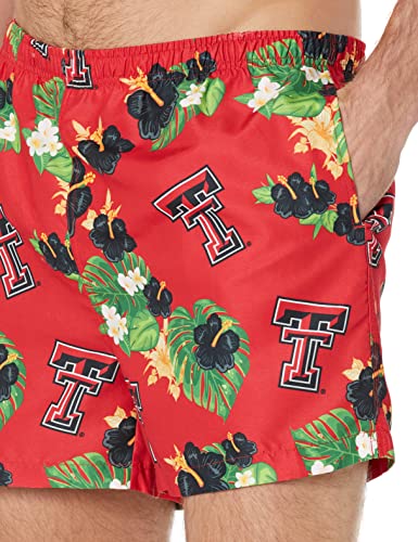 Image of FOCO Men's Team Logo Floral Hawaiian Swim Suit Trunks