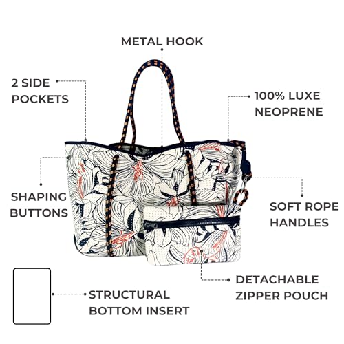 POPUPS Large Neoprene Tote Bag for Women - Printed Everyday Designer Handbag4
