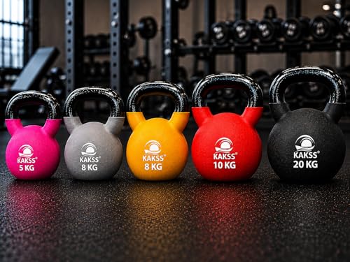 Image of Kakss Half Coating Neoprene Kettlebell (Black, 20 KG)