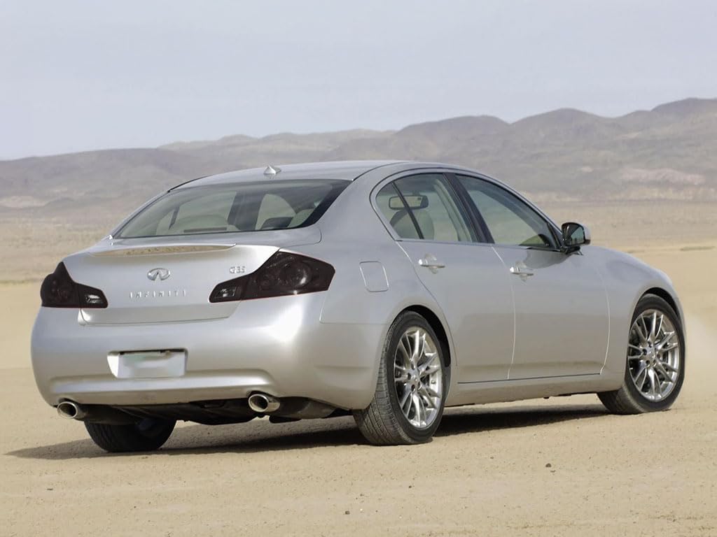 Rvinyl Tail Light Pre Cut Film Tint Cover Kit in Smoke Compatible with Infiniti G35 2007-2008 Sedan - Adhesive Backs