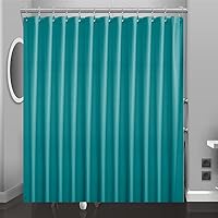 Vista 21 de Aqua Blue cortina de plástico para la ducha o forro, 72x72 pulgadas, cortina interior de baño de plástico azul teñido ligera con agujeros con ojales
