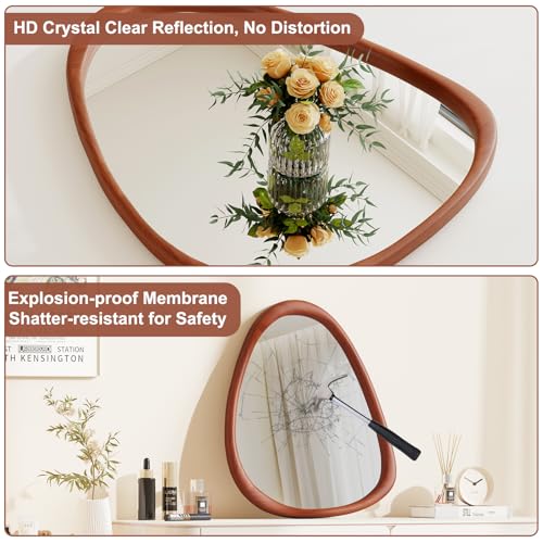 ZHUNFA Wooden Framed Vanity Mirror, 17×28 Inch Wall Mirror for Bathroom - Image 3