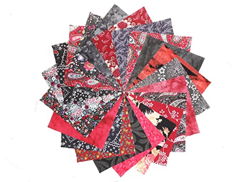 20 10x10 RED Black and More Layer Cake Pack-20 Different