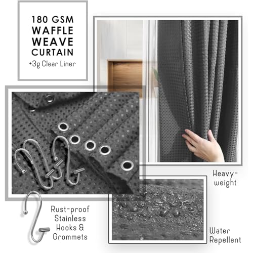 Juego de accesorios de baño anti salpicaduras con alfombras lavables 5