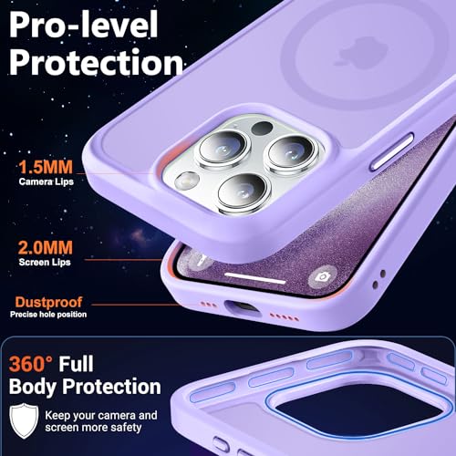 Image of MOCCA Magnetic Shockproof for iPhone 15 Pro Case,Light Purple