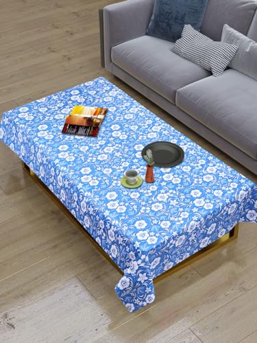 Image of Dakshya Industirs PVC Waterproof Table Cover 36x54 Inch Floral Printed Center Table Cover Washable Plastic Table Sheet Oilproof Dining Table Cover for Coffee Table Living Room Home (Modern Floral)
