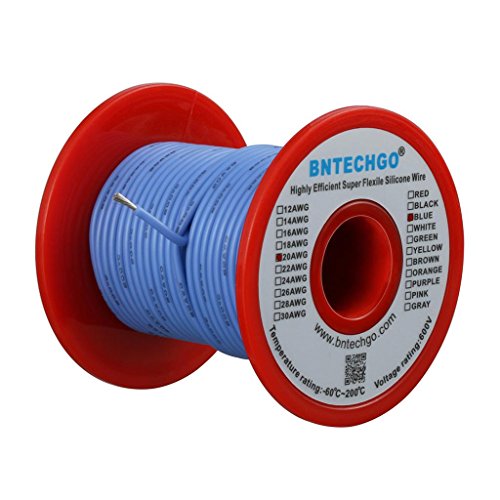 Fil de silicone 20 AWG pour modélisme et projets DIY bleu