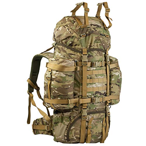 Wisport tactical military backpack Camo 75L for women men I tactical Backpack I Military Pack Molle | Assault | Army Backpack Camouflage I Reindeer + Ultrapower Scarf; US Multicam