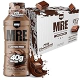 REDCON1 MRE Ready to Drink Protein Shake, Milk Chocolate - Lactose + Whey Free RTD 40gr Protein Made with Real Whole Food Protein Blends - Keto-Friendly and Easy to Digest Nutritional Shake (12 Pack)