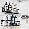 Veken Rustproof & Waterproof Shower Caddy 3-Pack, No Drilling Adhesive Shelves Rack with Soap Holder, Large Capacity Bathroom Organizers and Storage, Wall-Mounted Kitchen & Home Decor, Black