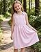 Enlifety Summer Dresses for Girls Size 5 6 Pink and White Striped Dress Sleeveless Spring Casual School Sundress
