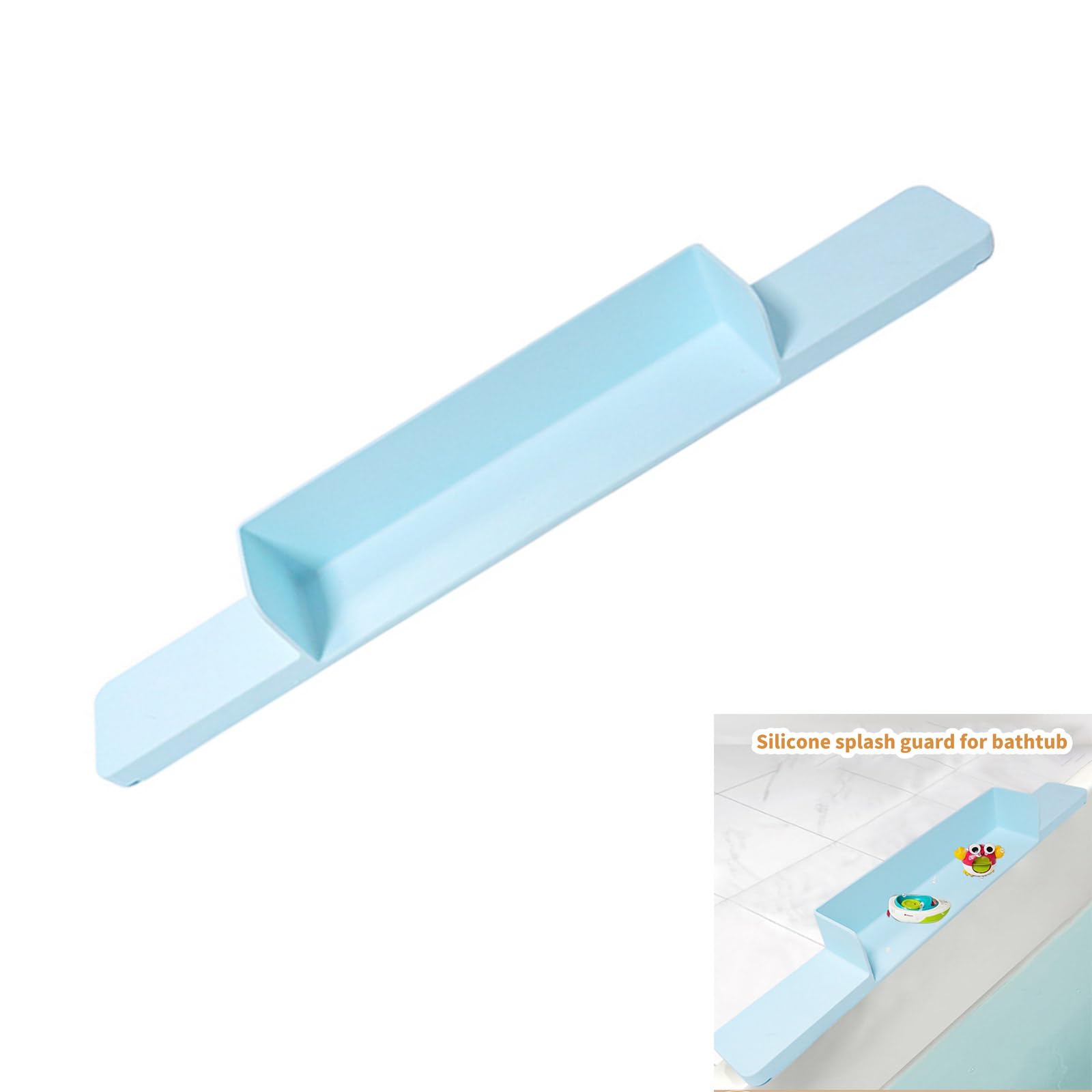 Protector de salpicaduras de baño de silicona con 7 ventosas, instalación sin taladro, barrera de agua apta para niños, para familias, seguridad para el baño, evita el desorden de agua.