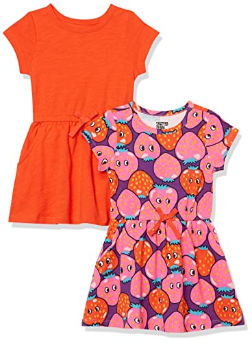 Amazon Essentials Mädchen Kurzärmlige Strickkleider mit Geraffter Taille...