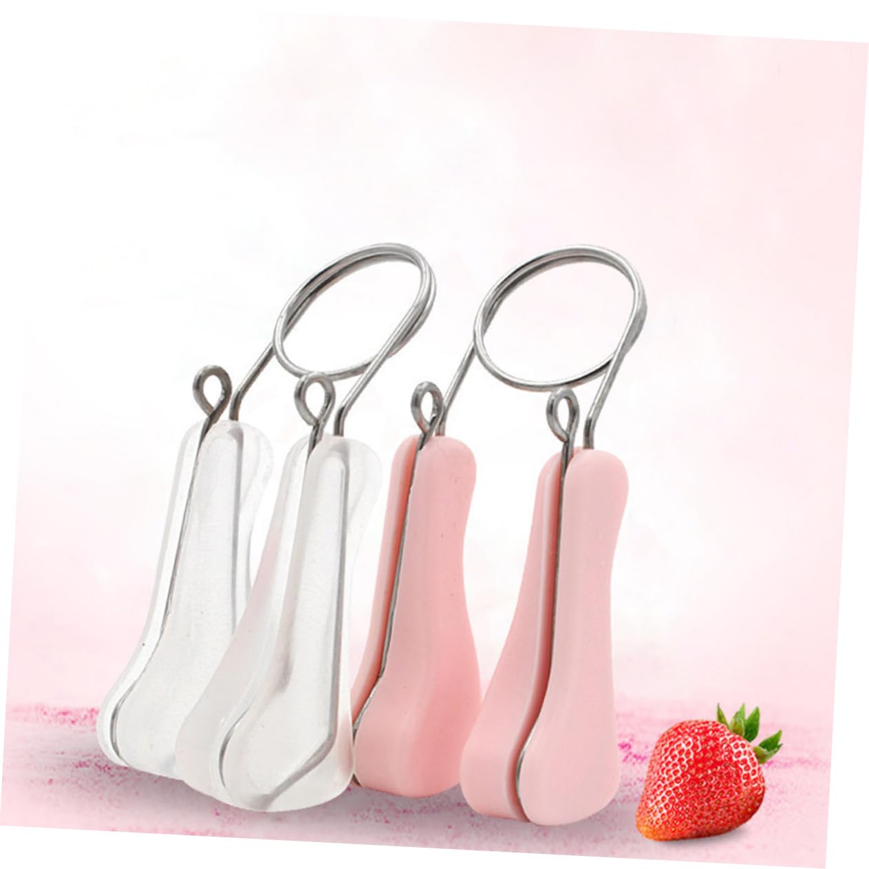 WOONEKY 2pcs Nose Shaping Tool for Women Nose Bridge Clip for Straightening and Lifting Beauty Enhancer White Pink