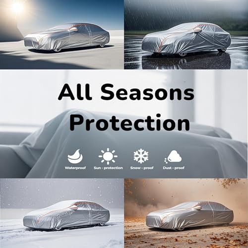 Image of Custom Fit Jeep Grand Cherokee L Car Cover 2021-2025 Outdoor Waterproof Car Cover All Weather with Door Zipper Cotton Lining Scratch Resistant Rain Sun UV Dust Snow Protection