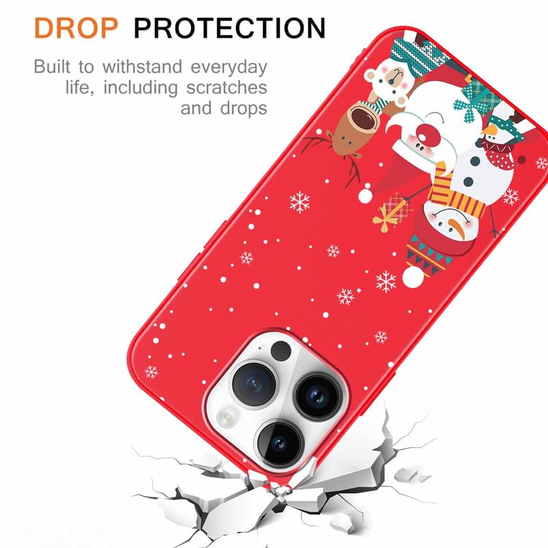 ZhuoFan Noël Coque Pour IPhone 14 Pro 6,1'' Avec Cordon De