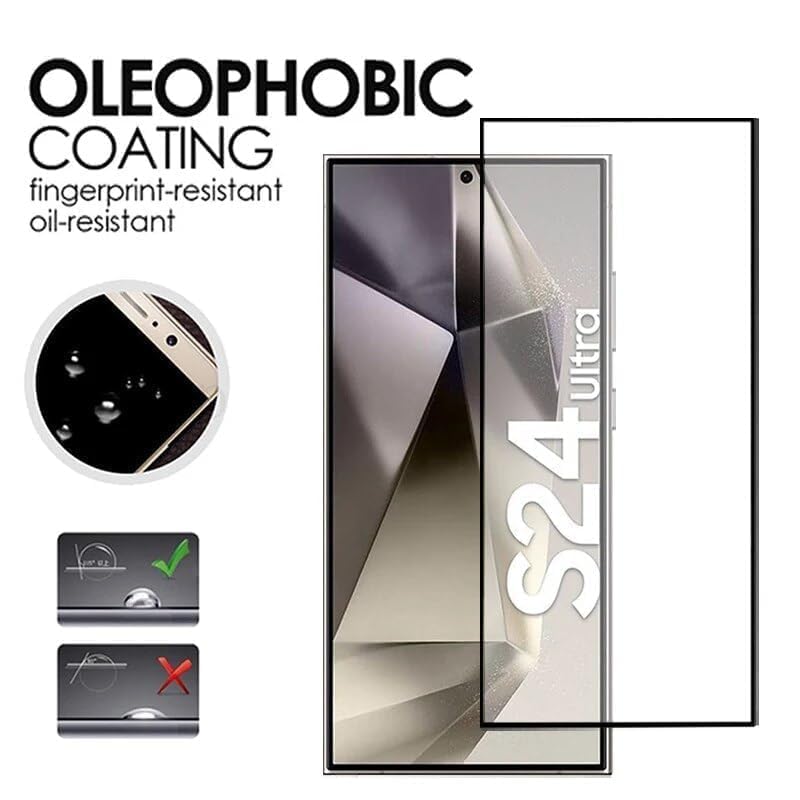 Image of Tempered Glass Screen Protector For Samsung Galaxy S24 Ultra (HD+ And Fingerprint Working) with Easy Installation kit