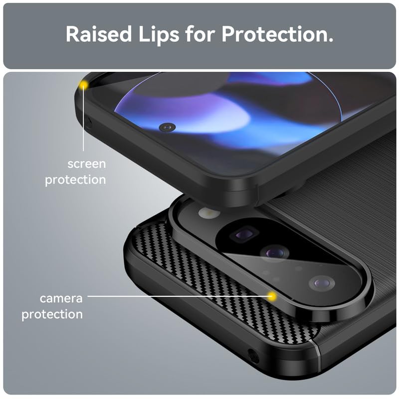 Image of Hybrid Carbon Fiber Back Case for Google Pixel 10 / Pixel 10 Pro (Black)