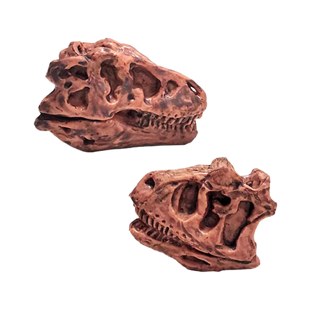 11CPS Mini szkielet g?owy dinozaura, prehistoryczna czaszka zwierz? piaskownica g?owa dinozaura model zestaw - br?zowy