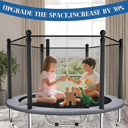 EL&IT·Wings 60 inch/5FT Trampoline for Kids with Net, Indoor Outdoor Toddler Trampoline with Safety Enclosure, Toddler Baby Small Round Trampolines Birthday Gifts for Kids - Image 5