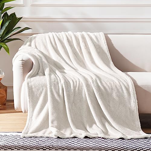 Whale Flotilla Plush Faux Fur Throw Blanket For All Seasons, Super Soft Breathable Fluffy Fleece Blanket For Couch/Sofa/Camping/Travel, Extra Large And Lightweight, 50X70 Inch, Cream White #TOP24