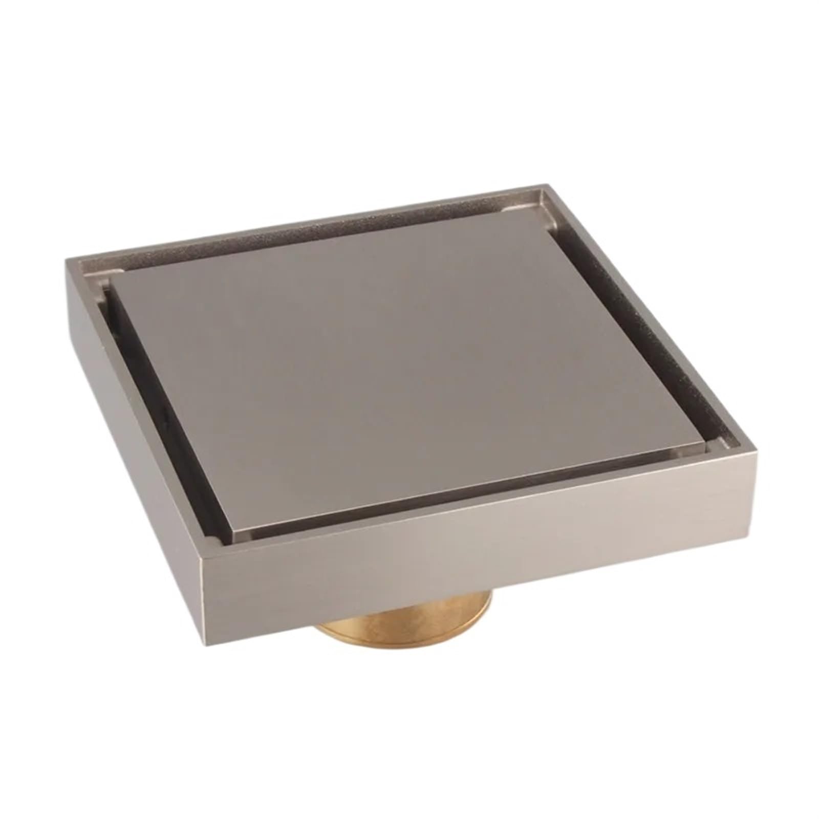 Floor Drain Brass Shower Drain Bathroom Floor Tile Square Anti-odor 100X100 for Hair Waste Bathroom(Grey)