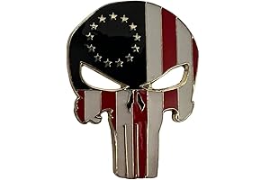 Betsy Ross American Flag Skull Motorcycle Biker Trucker Hat Cap Pin