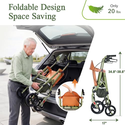 Image of HOMENURSE L37 WonderLUX Series Walkers for Seniors with Seat Lightweight