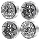 ZHRCFUN 4PCS Metall RC Felgen Beadlock Radfelgen Naben für TRX4M Bronco Defender 1/18 Axial SCX24 1/24 RC Crawler Car Teile (Titanium)