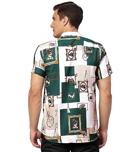 Image of Venisa Men's Cotton Blended Printed Casual Shirt