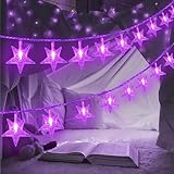 ITICdecor Star Lights 15 FT 30 LED Battery Operated Indoor&Outdoor Twinkle Fairy String Lights for Xmas Tree (Purple)