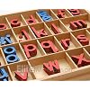 Elite Montessori Wooden Movable Alphabet with Box Preschool Spelling Learning Materials (Red & Blue, 5mm Thick)