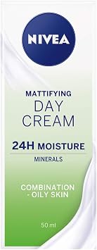 NIVEA Oil Free Moisturising Day Cream 50 ml, Combination and Oily Skin Moisturiser, Mineral Infused Day Cream, Skin Care Essentials