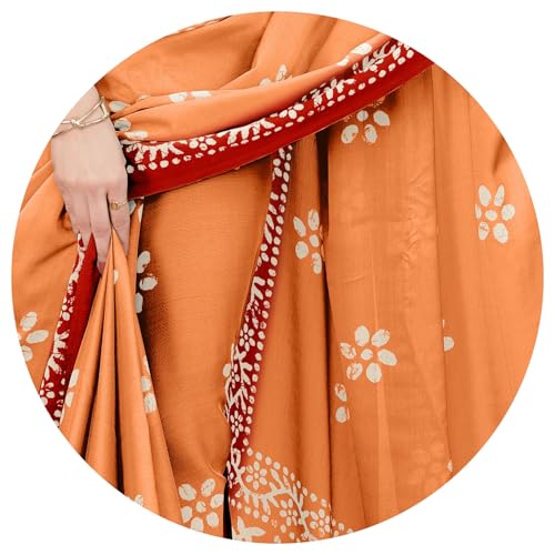 Image of MIRCHI FASHION Saree for Woman Chiffon Batik Printed | Lightweight Daily Wear Women's Office Sari with Blouse Piece (Available in 40 Colours)