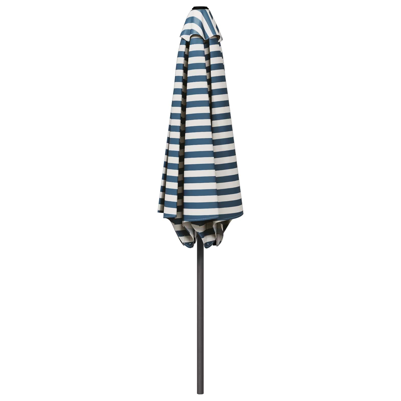 Ombrellone da giardino ad angolo retto, 300 x 300 cm, grande ombrellone da terrazza con apertura push up e apertura antivento, ombrellone per mercato da giardino e terrazza, blu e bianco