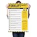 Forklift Safety Poster, OSHA Compliant Forklift Operation Safety Rules Sign Poster, 18