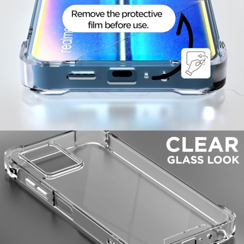 Image of Outlouders Back Cover for Realme 9 Pro 5G Clear Transparent PC + TPU Bumper Case with Raised Edges for Shockproof Protection (Transparent)